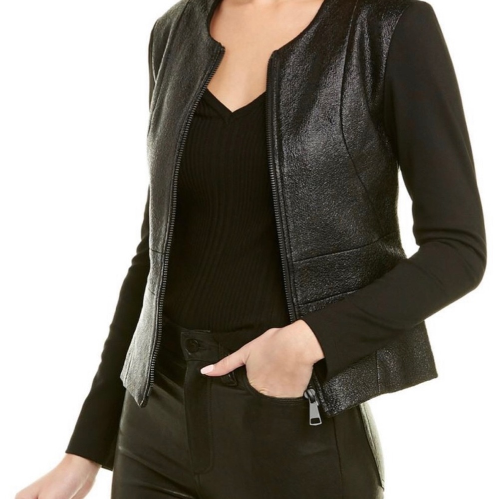 DREW Women’s Black Faux Leather Jacket XL